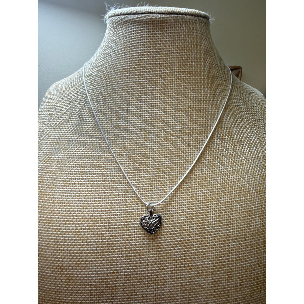 Boho Filigree Romantic Vintage 925 Sterling Silver Heart Necklace - Picture 8 of 8